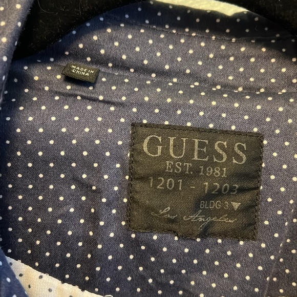 Guess Jacket Small Polka Dot Trench Coat Double Breasted Belted Lined Coat Small - Picture 2 of 14